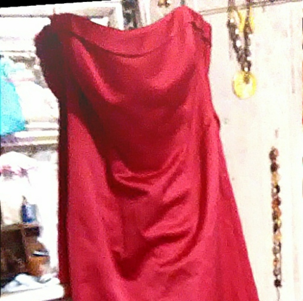 Strapless satin bridesmaid dress